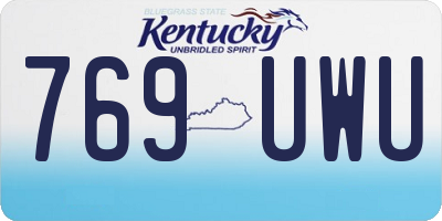 KY license plate 769UWU