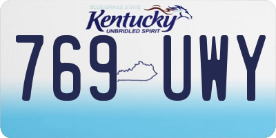 KY license plate 769UWY