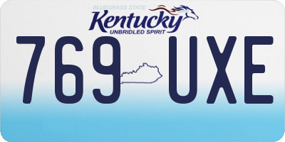 KY license plate 769UXE