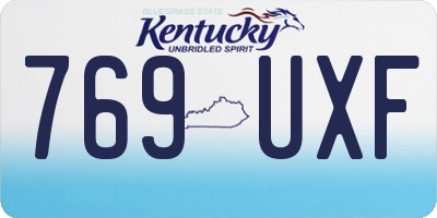 KY license plate 769UXF