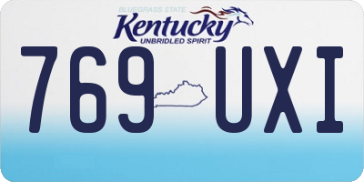 KY license plate 769UXI