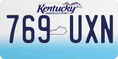 KY license plate 769UXN