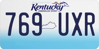 KY license plate 769UXR