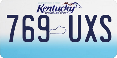 KY license plate 769UXS