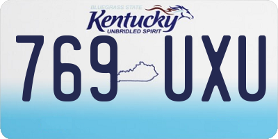 KY license plate 769UXU