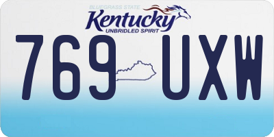 KY license plate 769UXW