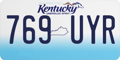 KY license plate 769UYR