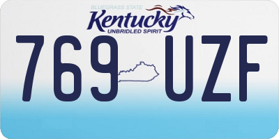 KY license plate 769UZF