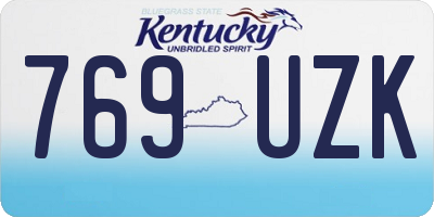 KY license plate 769UZK