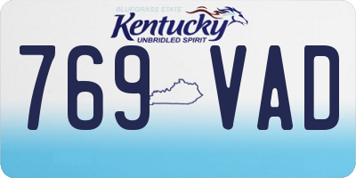 KY license plate 769VAD