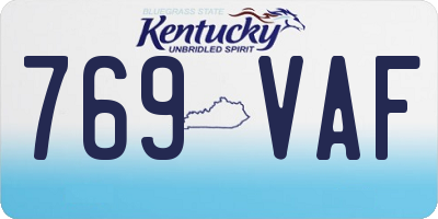 KY license plate 769VAF