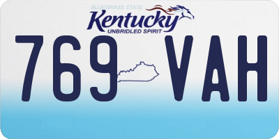KY license plate 769VAH