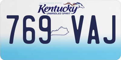 KY license plate 769VAJ