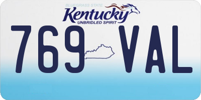 KY license plate 769VAL