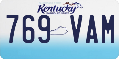 KY license plate 769VAM