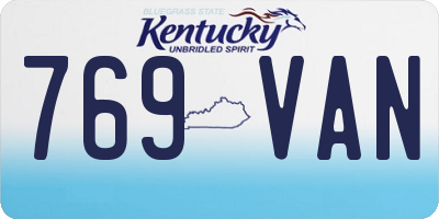 KY license plate 769VAN