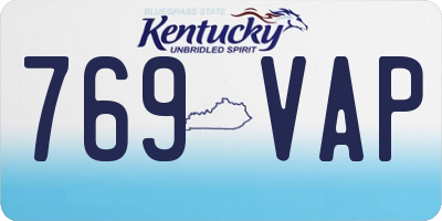 KY license plate 769VAP