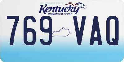 KY license plate 769VAQ