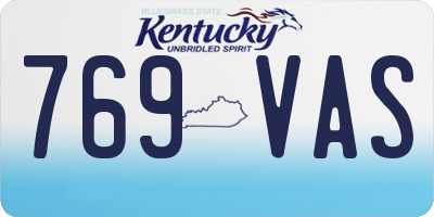 KY license plate 769VAS