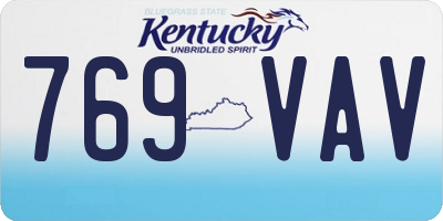 KY license plate 769VAV
