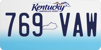 KY license plate 769VAW