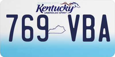 KY license plate 769VBA