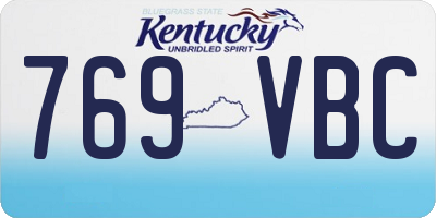 KY license plate 769VBC