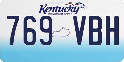 KY license plate 769VBH