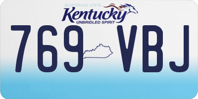 KY license plate 769VBJ