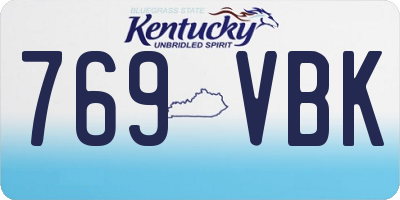 KY license plate 769VBK