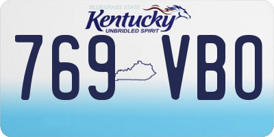 KY license plate 769VBO