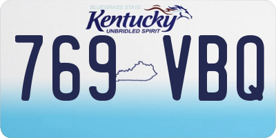 KY license plate 769VBQ