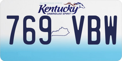KY license plate 769VBW