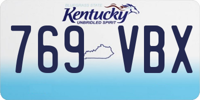 KY license plate 769VBX