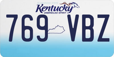 KY license plate 769VBZ