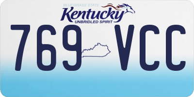 KY license plate 769VCC