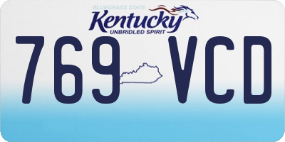 KY license plate 769VCD