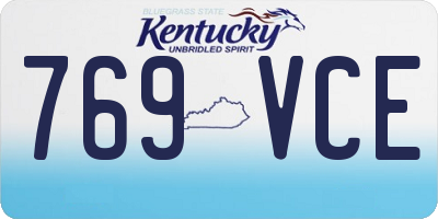 KY license plate 769VCE