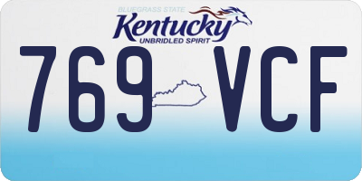 KY license plate 769VCF