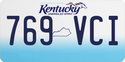 KY license plate 769VCI