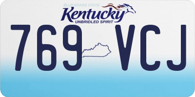 KY license plate 769VCJ