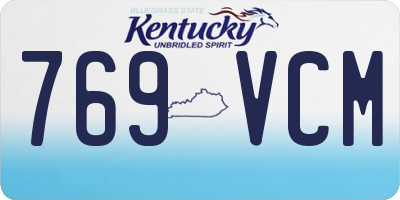 KY license plate 769VCM