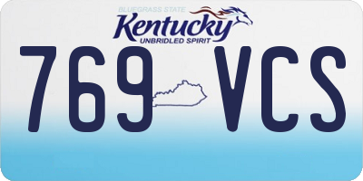KY license plate 769VCS
