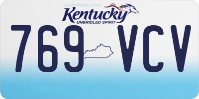 KY license plate 769VCV