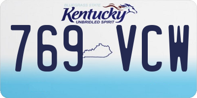 KY license plate 769VCW
