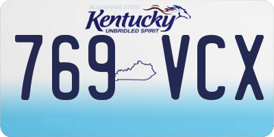 KY license plate 769VCX