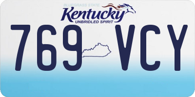 KY license plate 769VCY