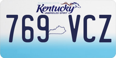 KY license plate 769VCZ