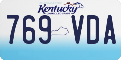 KY license plate 769VDA