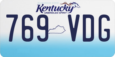 KY license plate 769VDG